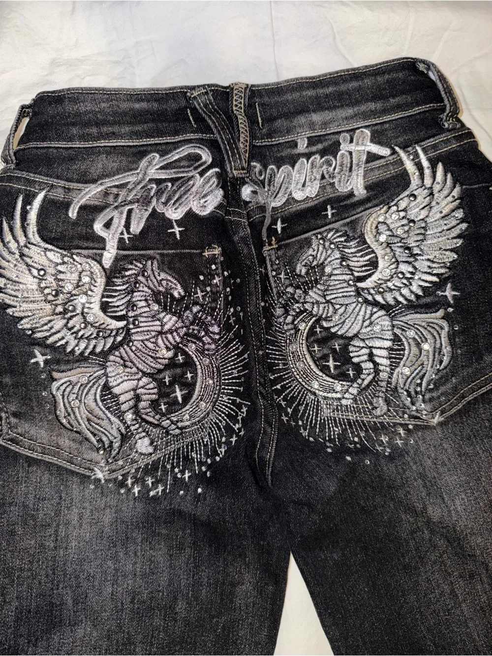 Disclosure NWT Black Embellished Bermuda Denim Shorts Size 0/24 Y2K Rhinestone